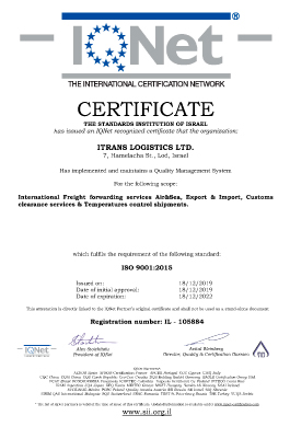ISO certifications IQNet